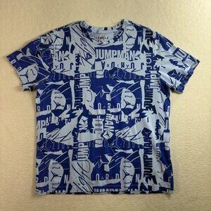 Jordan Flight T Shirt Men L Blue AOP Collage Graphic Jumpman Casual DA9877-469
